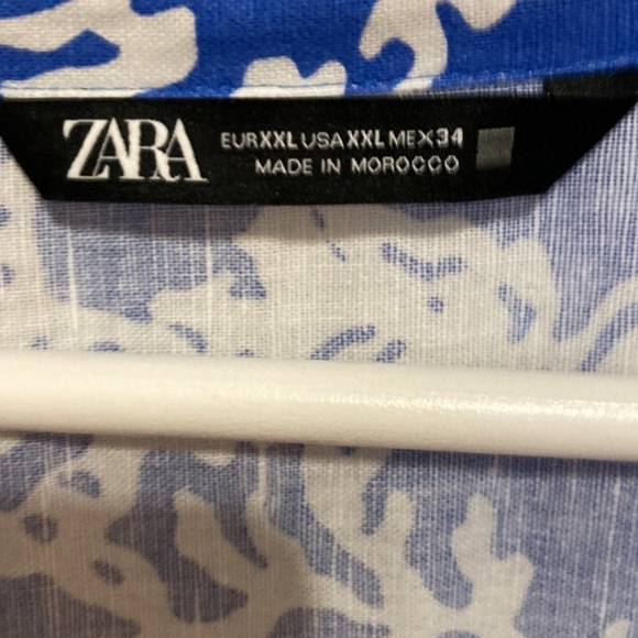 ZARA Short Sleeve A Line Dress Midi Length Cotton Linen - Picture 2 of 4